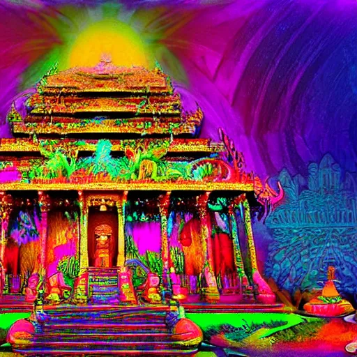 Prompt: psychedelic temple of the king