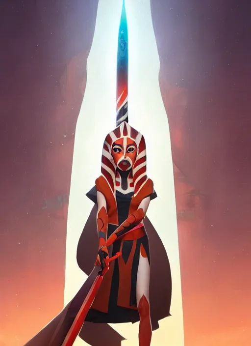 Image similar to Ahsoka Tano, sharp details, sharp focus, elegant, highly detailed, illustration, by Jordan Grimmer and greg rutkowski and PiNe(パイネ) and 薯子Imoko and 香川悠作 and wlop and maya takamura, intricate, beautiful, Trending artstation, pixiv, digital Art