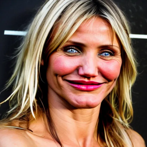 Image similar to cameron diaz portrait, maincraft,