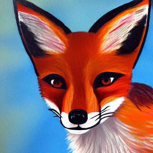 Prompt: a painting of a fox