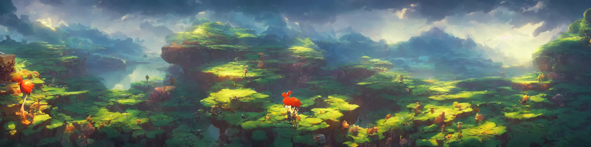 Image similar to 3 6 0 panoramic dynamics matte painting acrylic blur oil wonderland yoshi kurbi dofus, hight contrast,, behance hd by jesper ejsing, by rhads, makoto shinkai and lois van baarle, ilya kuvshinov, rossdraws global illumination