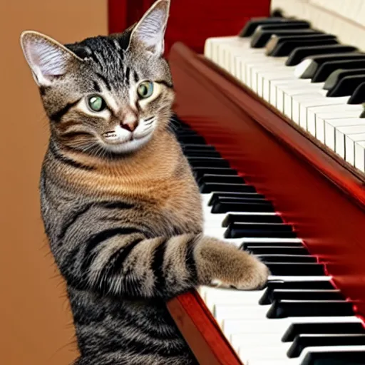 Image similar to cat playing piano