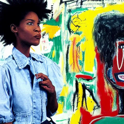 Image similar to monica gelled by basquiat