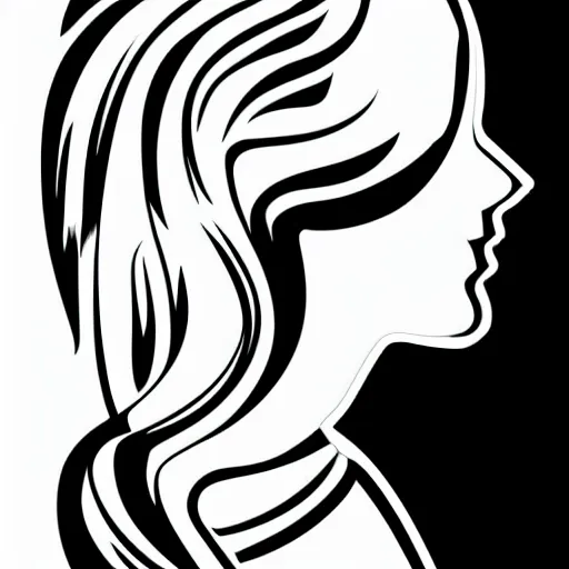 Prompt: a abstract girl, digital art, iconic icon, 2 d vector logo, cartoon, t - shirt design