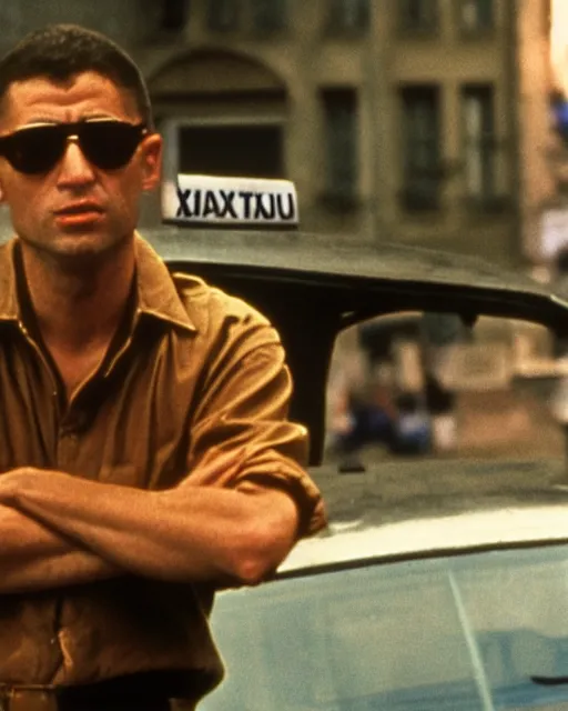 Prompt: film still close - up shot of bill clinton as travis bickle from the movie taxi driver. photographic, photography