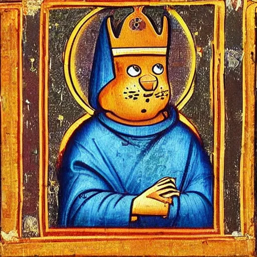 Prompt: “ a medieval painting of garfield as a holy religious figure ”