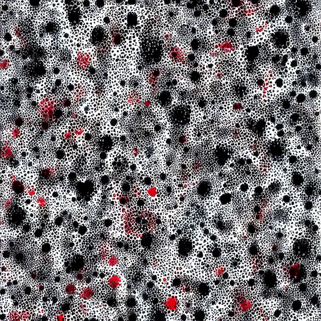 Image similar to camo made of teeth, smiling, abstract, rei kawakubo artwork, cryptic, dots, stipple, lines, splotch, color tearing, pitch bending, color splotches, hearts, dark, ominous, eerie, minimal, points, technical, old painting