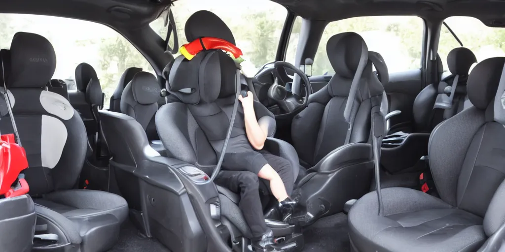 Prompt: cleaning the cars and installing the carseats