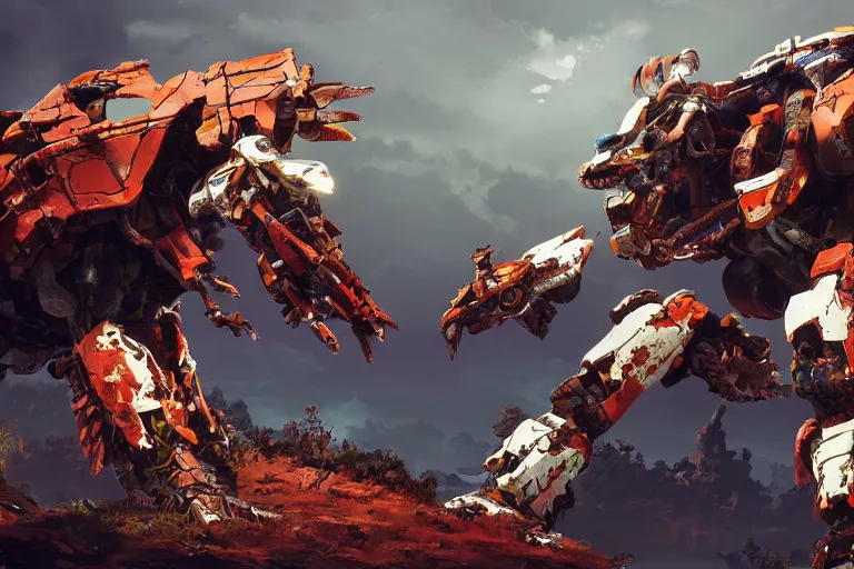 Image similar to shellsnapper machine mecha animal beast robot of horizon forbidden west horizon zero dawn bioluminiscence global illumination ray tracing hdr fanart arstation by sung choi and eric pfeiffer and gabriel garza and casper konefal