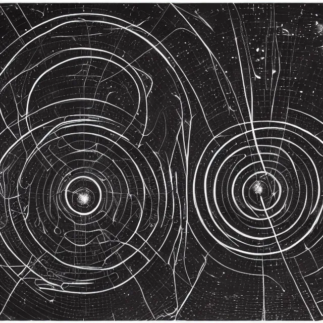 Image similar to photography of a molecule model made of planets hanging in a dark room by Lee Bontecou, mobile, psychedelic art, city map, star map, astrology, smoke, fluid simulation, sciFi