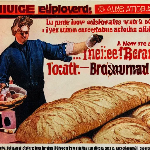 Image similar to an advertisement for a explosive bread