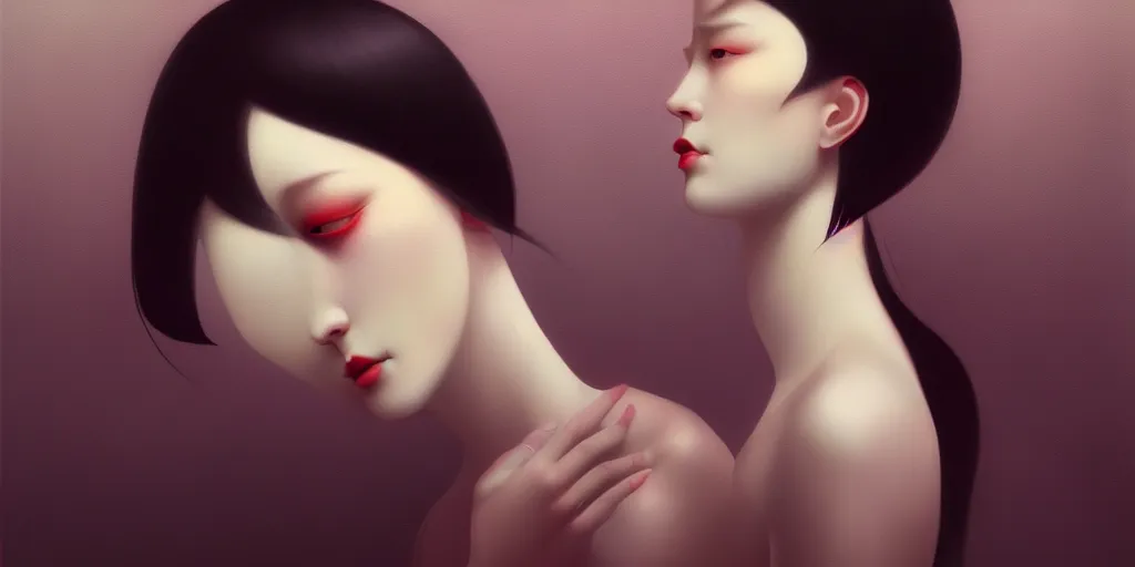 Image similar to breathtaking detailed concept art painting art deco of a sad person, by hsiao - ron cheng, bizarre compositions, exquisite detail, extremely moody lighting, 8 k