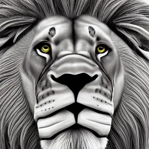 Image similar to lion holding text letters, f a l c o n i. letters read falconi photo realism 7 5 mm ultra detailed