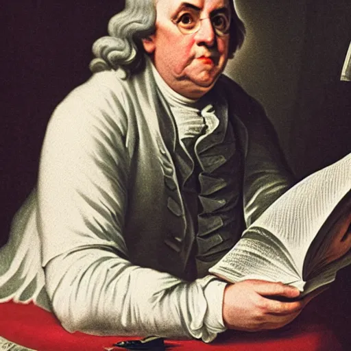 Image similar to photo of benjamin franklin at the met gala