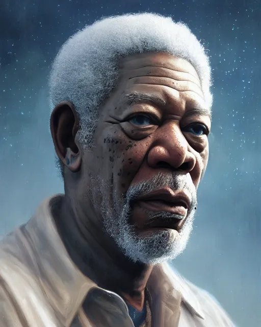 Image similar to highly detailed portrait, morgan freeman as hades, greek mythology, stephen bliss, unreal engine, fantasy art by greg rutkowski, loish, rhads, ferdinand knab, makoto shinkai and lois van baarle, ilya kuvshinov, rossdraws, tom bagshaw, global illumination, radiant light, detailed and intricate environment