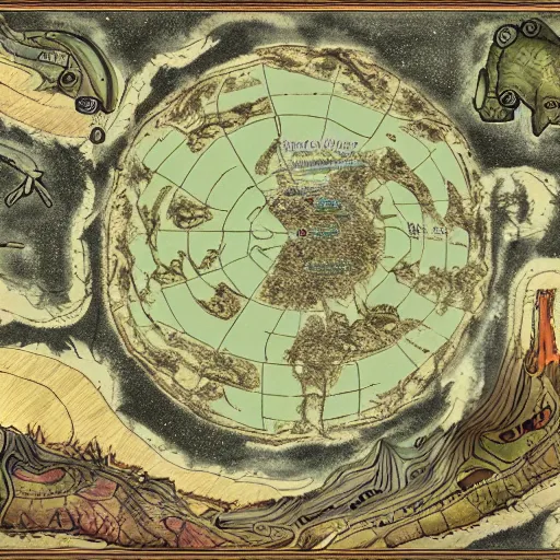 Image similar to a map of an alien world