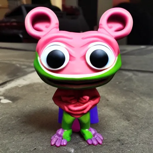 Prompt: very very cute Pepe the Frog as a Funko Pop by Matt Furie, Feels Good Man