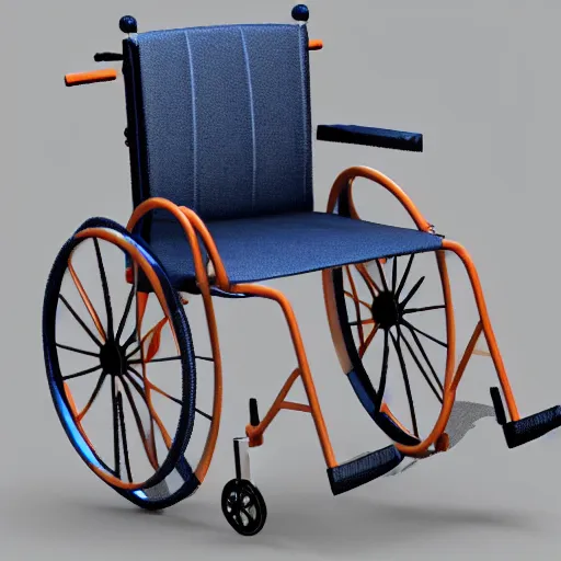 Prompt: a 3d render of a wheelchair, by Scott weaver