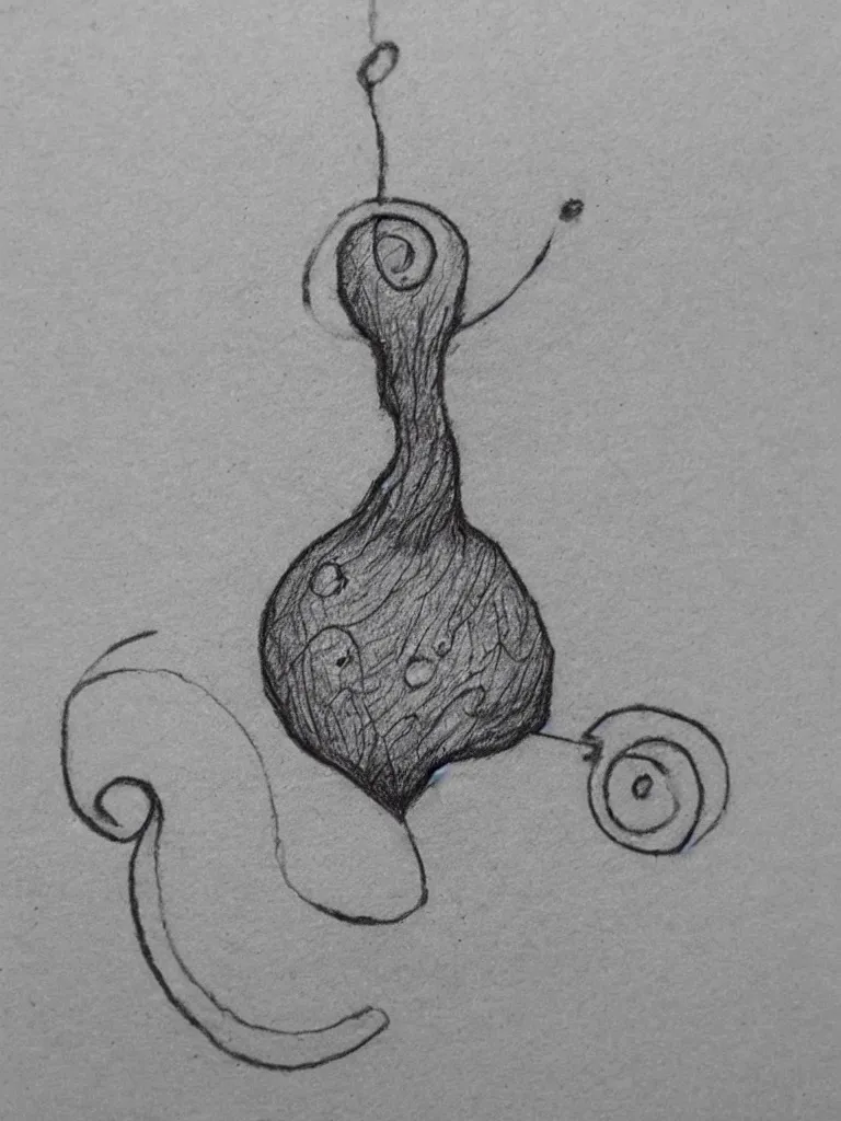 Image similar to a pencil drawing of an acorn that turns into a tree in the shape of a treble clef with a bit of shading, rustic and simple