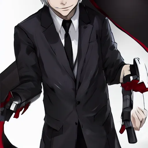 Prompt: Putin as Kaneki Ken from Tokyo ghoul