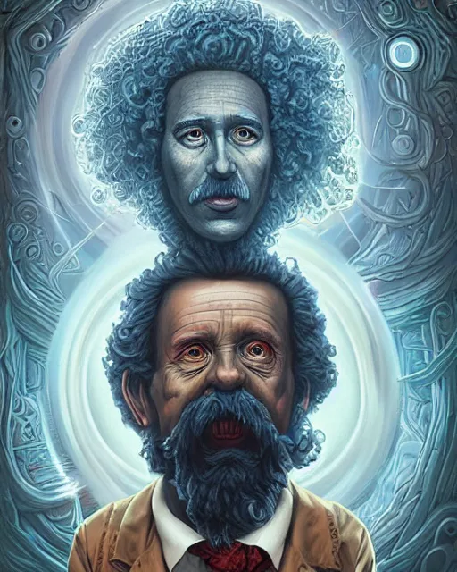 Image similar to lovecraft lovecraftian portrait of einstein, pixar style, by tristan eaton stanley artgerm and tom bagshaw, retro future