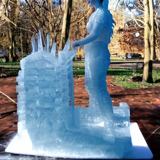 Prompt: katniss everdeen ice sculpture