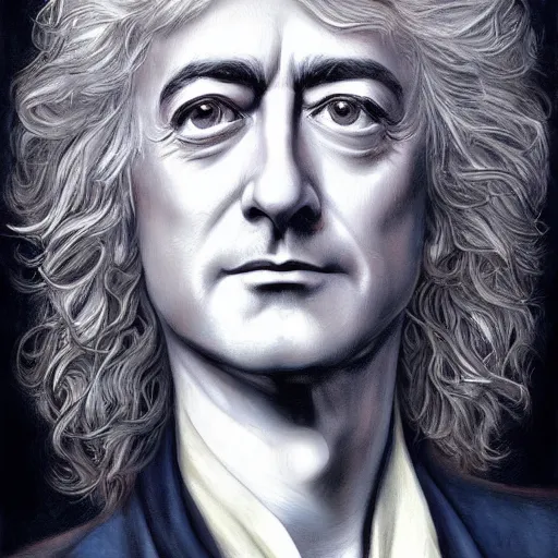 Image similar to amazing artgerm portrait of jimmy page in his 5 0 s as a preraphaelite painting, collaboration with j. scott campbell and artgerm with edward burn jones