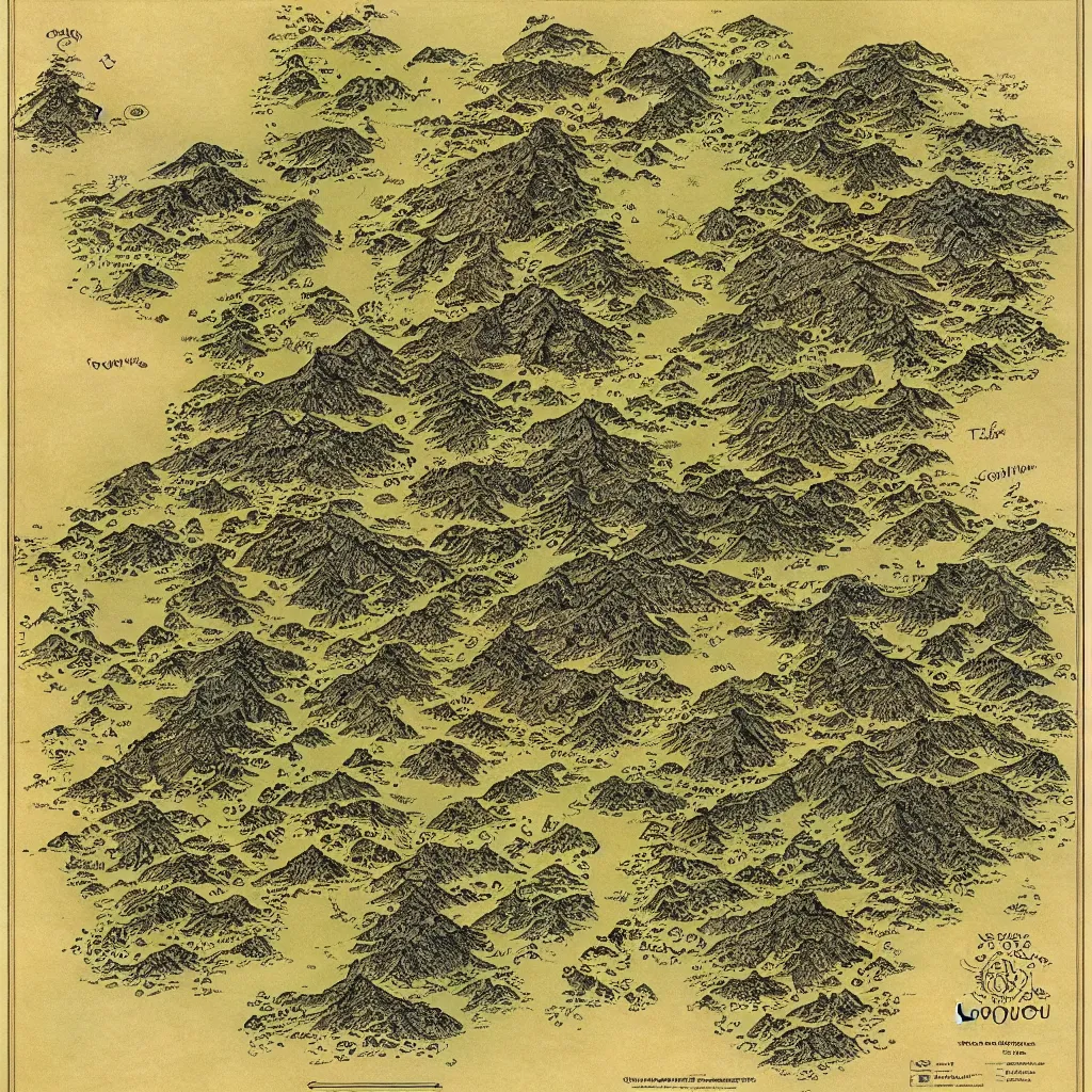 Prompt: an isometric fantasy map, the land of Odrua, uncluttered, bordered by ocean, continent with mountains lakes hills and cities, by brian froud by jrr tolkien