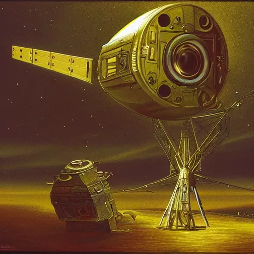 Image similar to A spacecraft that looks like a photographic camera, by Jaroslaw Jasnikowski style