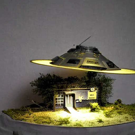 Image similar to ufo landings diorama