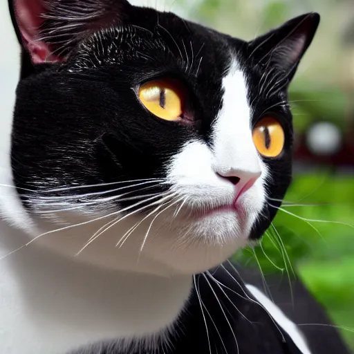 Image similar to tuxedo cat, juijitsu High Definition detail, 8K