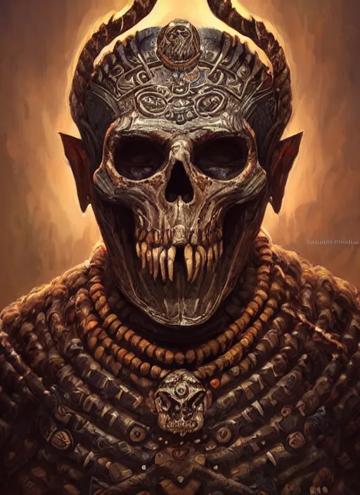 Image similar to digital _ painting _ of _ ah puch mayan god of death _ by _ filipe _ pagliuso _ and _ justin _ gerard _ symmetric _ fantasy _ highly _ detailed _ realistic _ intricate _ port