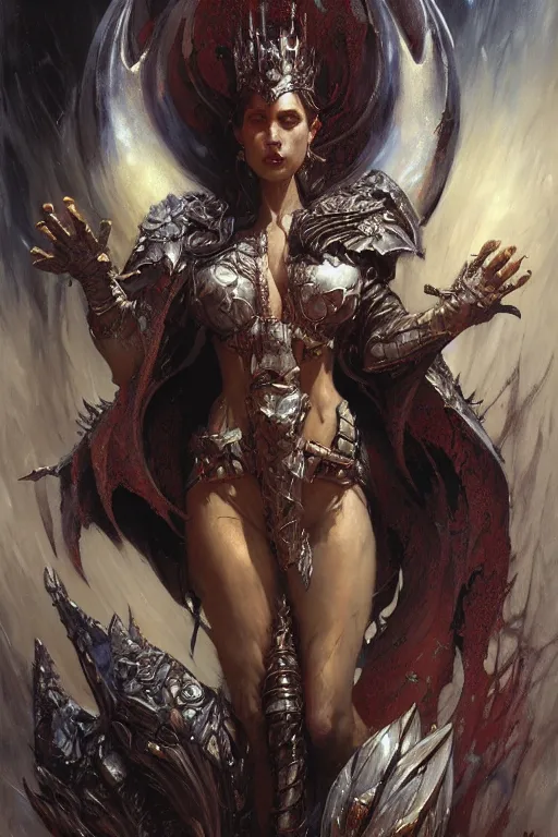 Image similar to queen of blades, throne of darkness highly detailed painting by gaston bussiere, craig mullins, j. c. leyendecker 8 k