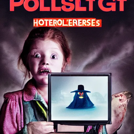 Image similar to a poltergeist becomes visible, horror, home video