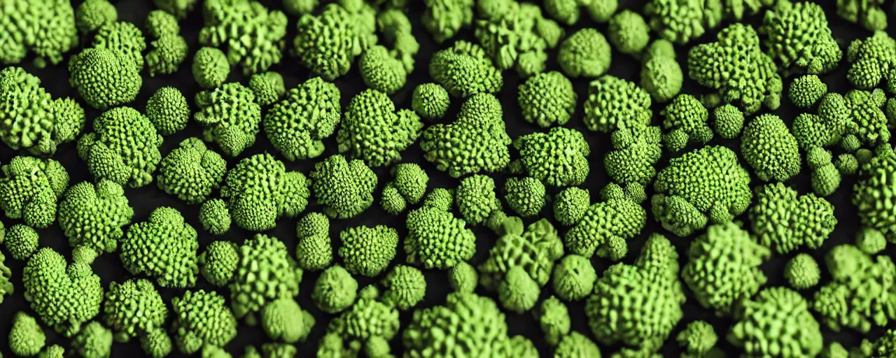 Prompt: city made of romanesco broccoli, close up, depth of field, photorealistic