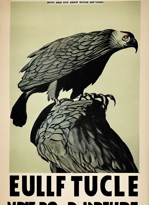 Image similar to vulture look in 1940s propaganda poster