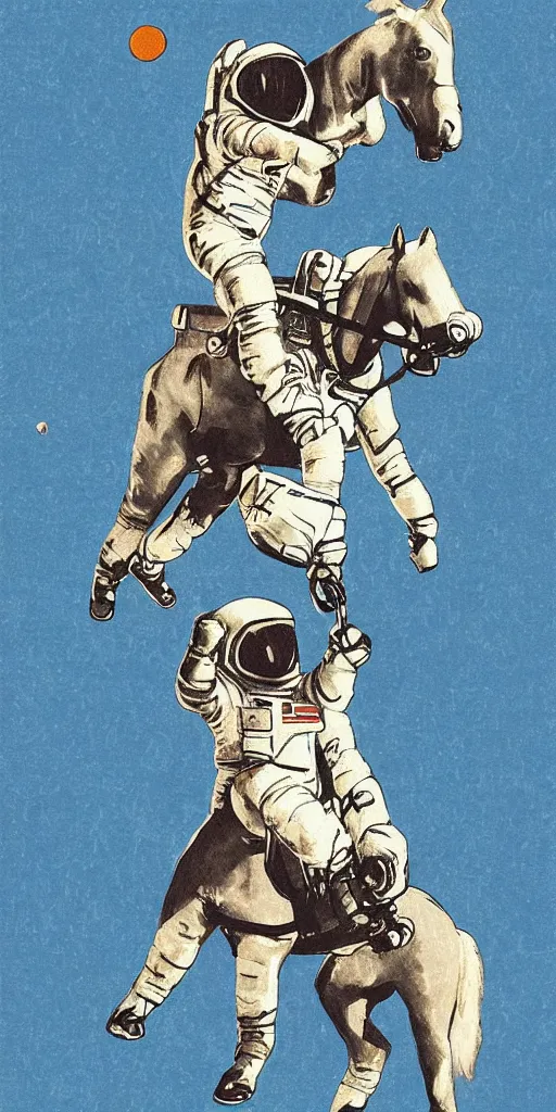 Image similar to astronaut riding horse, upside down