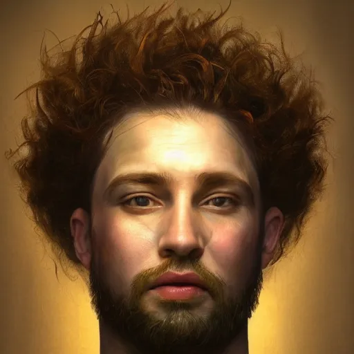 Image similar to the hyper - realistic portrait of god of dreams