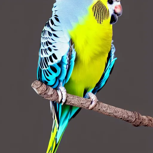 Image similar to a budgie with dragon wing, high detail, hd, 4k, 8k, award winning photograph