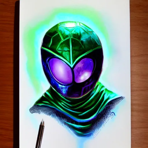 Image similar to Mysterio, artwork by Bob Ross, deviantart contest winner, award-winning,