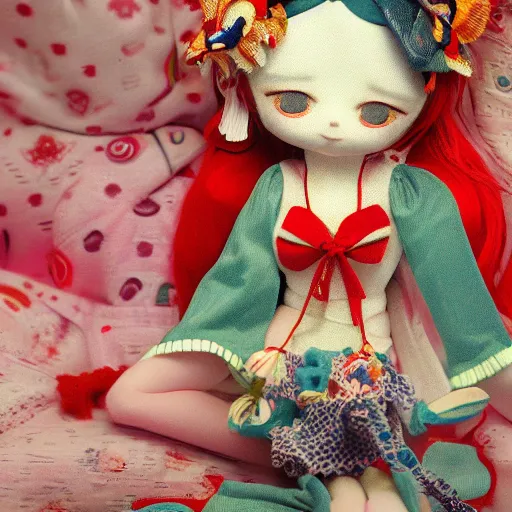 Image similar to fumo doll under the influence of psychedelics