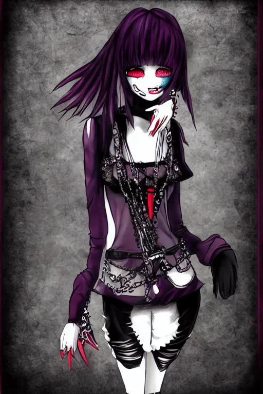 Image similar to Goth Goose in Hot Topic clothes in the style of Deviantart