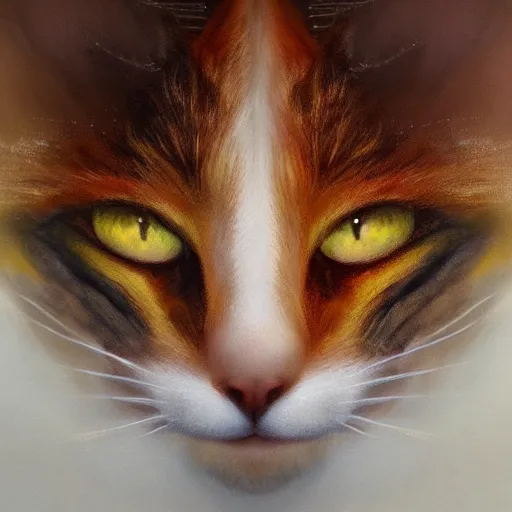 Image similar to cinematic portrait of fireheart cat from warriors, perfect face, delicate, elegant, by alyssa monks, highly detailed, symmetrical face, fine details, masterpiece, trending on artstation