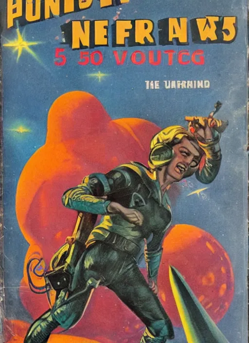 Image similar to 5 0 s pulp scifi fantasy illustration by edd cartier, howard v brown, frank r paul, astounding stories, amazing, fantasy, other worlds