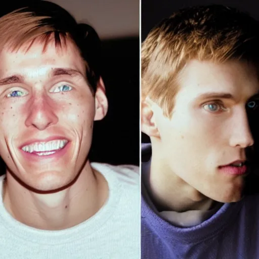 Image similar to A photograph of Jerma985 with short hair who looks like Jerma985 wearing a sweater in the 2010s, Jerma985, looks like Jerma985, taken in the late 2010s, taken on a 2010s Camera, realistic, hyperrealistic, very realistic, highly detailed, very detailed, extremely detailed, detailed, digital art, trending on artstation, headshot and bodyshot, detailed face, very detailed face, very detailed face