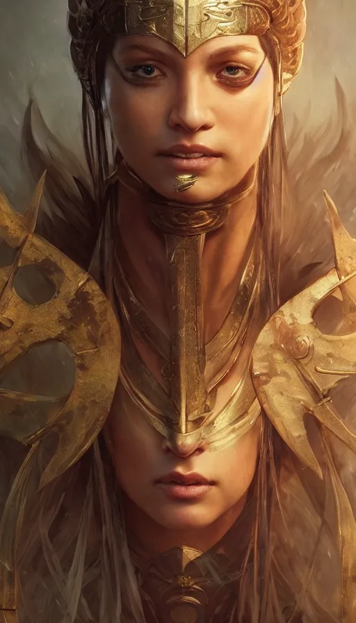 Image similar to epic masterpiece portrait priestess in mortal kombat sweaty skin, hyperrealistic, octane render, cinematic, beautiful face and flawless skin, perfect hands, 5 fingers, by Edgar Maxence and Ross Tran and Michael Whelan, Legends of Runeterra