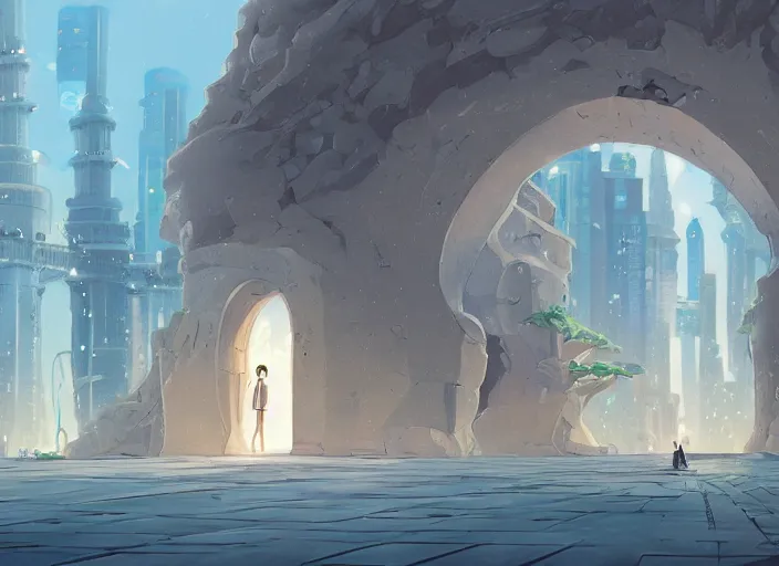 Prompt: a portal to jeddah city, digital painting, concept art, smooth, sharp focus, illustration by studio ghibli