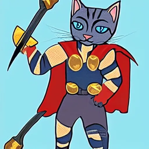 Image similar to a feline thor