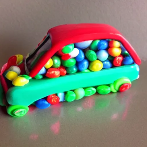 Image similar to a car made out of candy