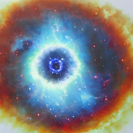 Image similar to an ultra detailed painting of a nebula that looks like an eye